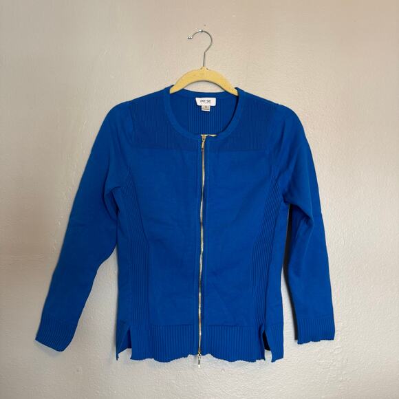 Per Se Cobalt Blue Zip Up Cardigan Sweater - Picture 1 of 8